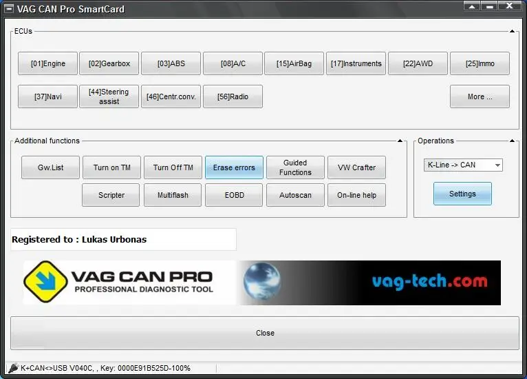 VAG CAN PRO V5.5.1 с FTDI FT245RL чип VCP OBD2 Диагностический интерфейс USB кабель Поддержка Can Bus UDS K Line