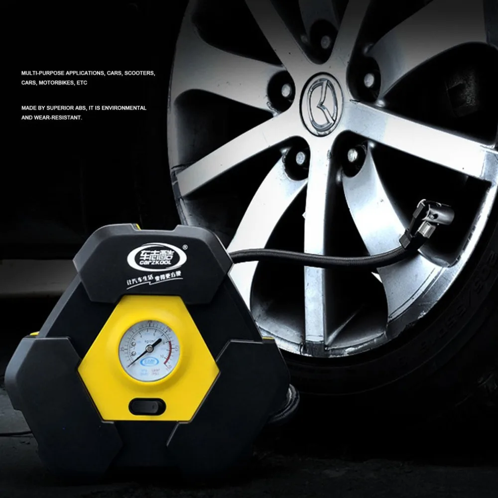 

New Portable DC 12V Inflatable Pump Triangular Design Car Air Compressor Auto Wheel Pressure Monitor For Vehicle Bike Motor Ball