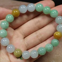 Fine Jewelry Браслеты 3 цвета 7-8 мм натуральный нефрит жадеит бисера бусы браслет