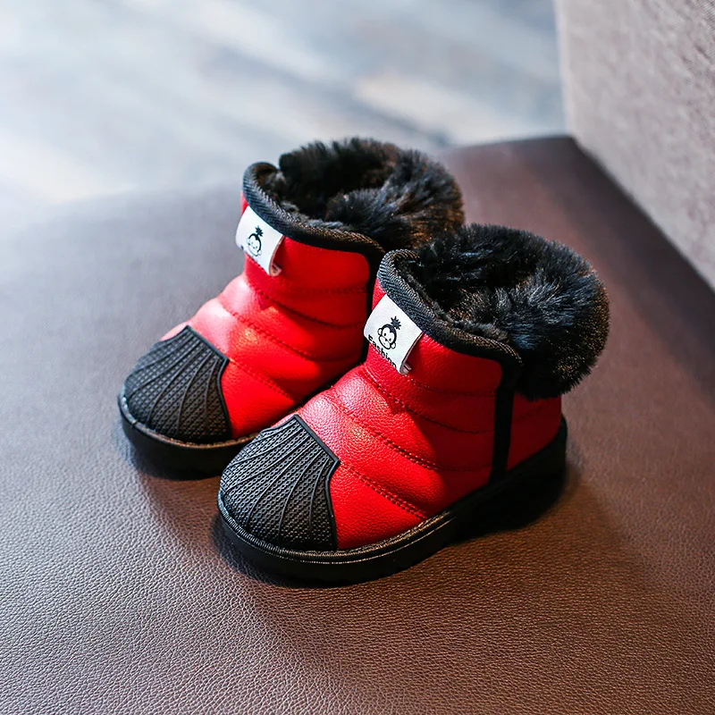 Зимние от 1 до 5 лет для мальчиков и девочек; зимние ботинки наивысшего качества; Модная хлопковая обувь; теплая детская спортивная обувь