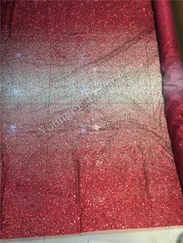 

modern design YG-108 glued glitter african Tulle lace for nice dress french net lace fabric with all glitter