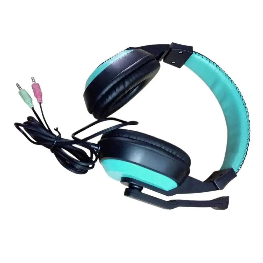 Kebidu 3,5 мм Универсальные полнодиапазонные PC Игровые наушники проводные стерео наушники с шумоподавлением с микрофоном регулируемые для музыки - Цвет: Синий