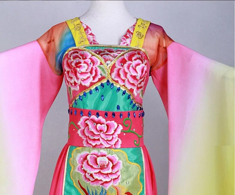 Дизайн li юйган танцевальное костюм неоновые градиент Цвет династии Тан костюм принцессы кросс-пол Косплэй
