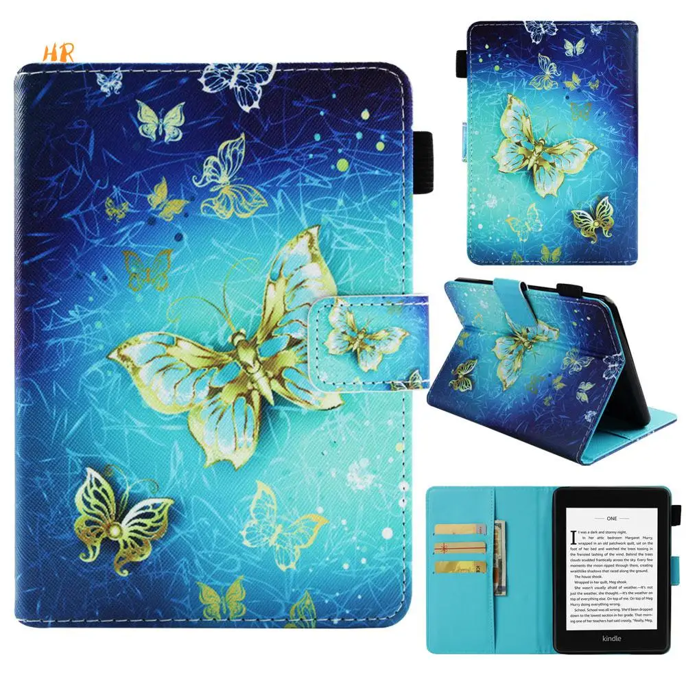 

Flat Case Cartoon Pattern Leather Cover Case For New Amazon Kindle Paperwhite 4 3 2 1 Protective Leather Case Flip Stand Cover