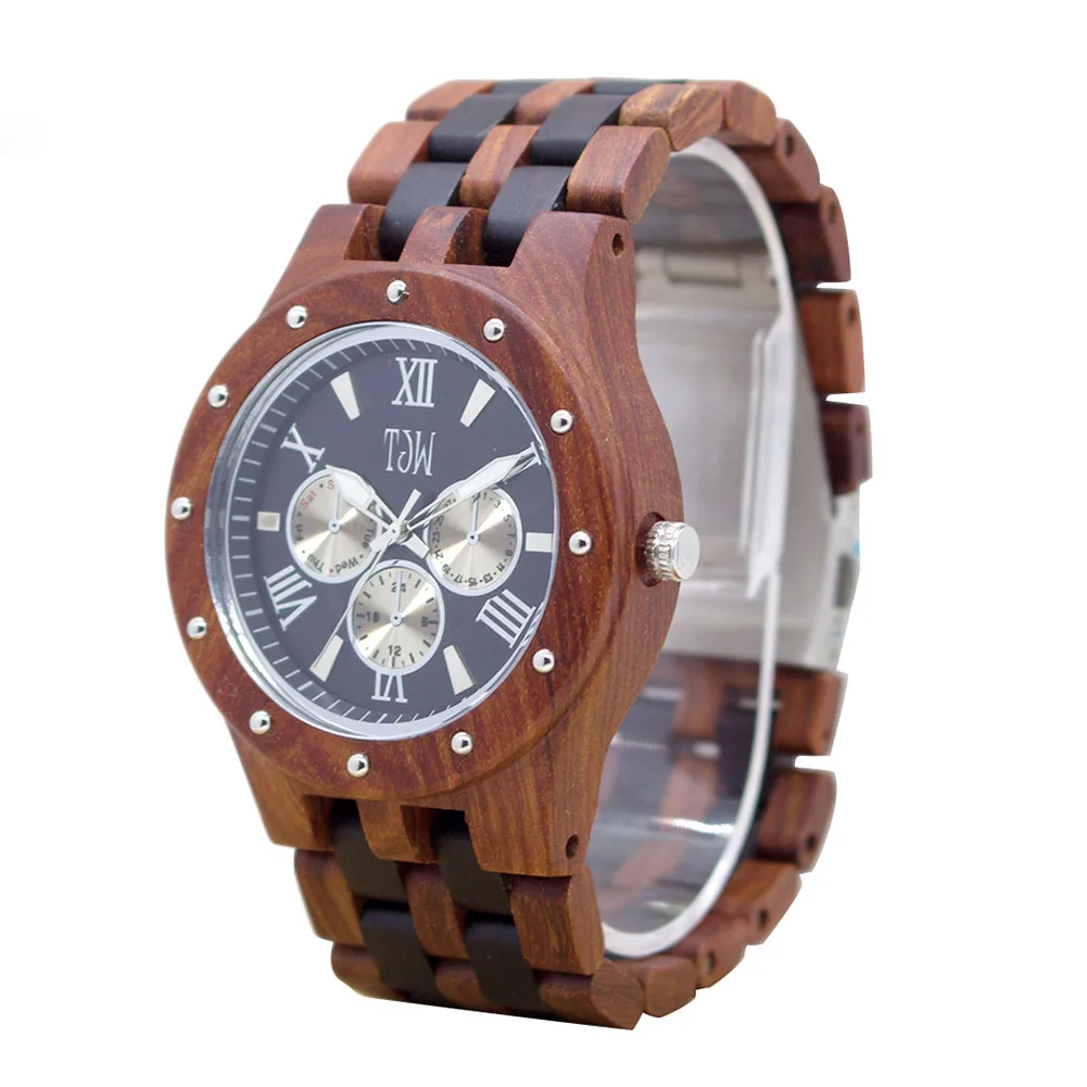 

Hot Sale Simple Men Wood Watches Wooden Strap Clock Quartz Watch Man Casual Wristwatch LL@17