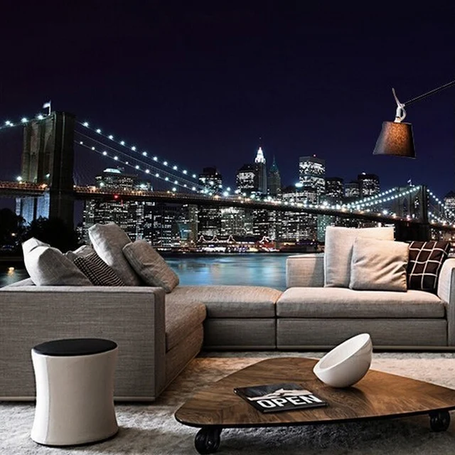 Custom 48D Photo Wallpaper Modern Design City Building Night Mural Fascinating Wall Paper Bedroom Custom 48D Photo Wallpaper Modern Design City Building Night Mural Fascinating Wall Paper Bedroom