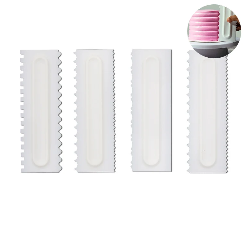 

Cake Decorating Comb Icing Smoother Cake Scraper Pastry 4pcs Design Textures Baking Tools VIP for Cake Tool Dropship
