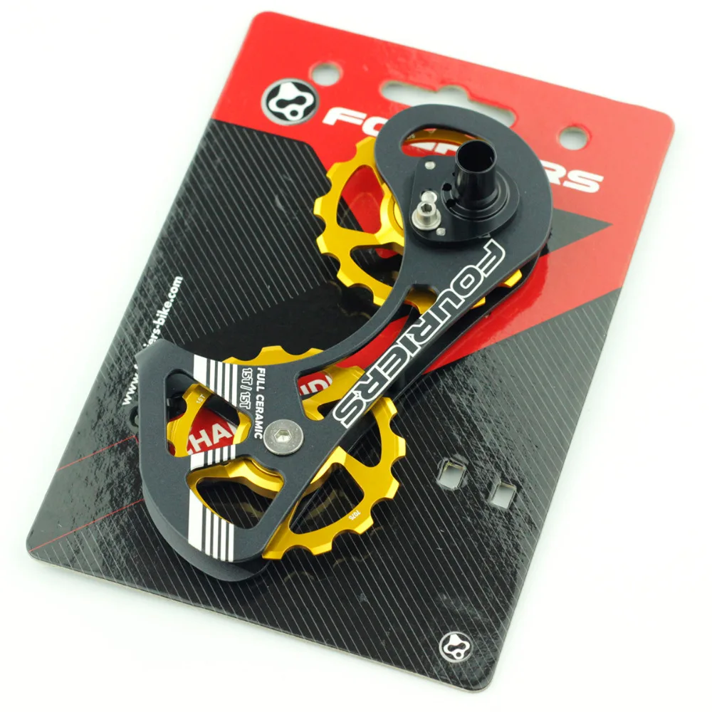 Fouriers CNC bicicleta de carretera puerta trasera con polea arriba 15 T abajo 15 T transmisión para Ultegra Dura Ace 9000, 9070, 6800, 6870 Fouriers CNC bicicleta de carretera puerta trasera con polea arriba 15 T abajo 15 T transmisión para Ultegra Dura Ace 9000, 9070, 6800, 6870