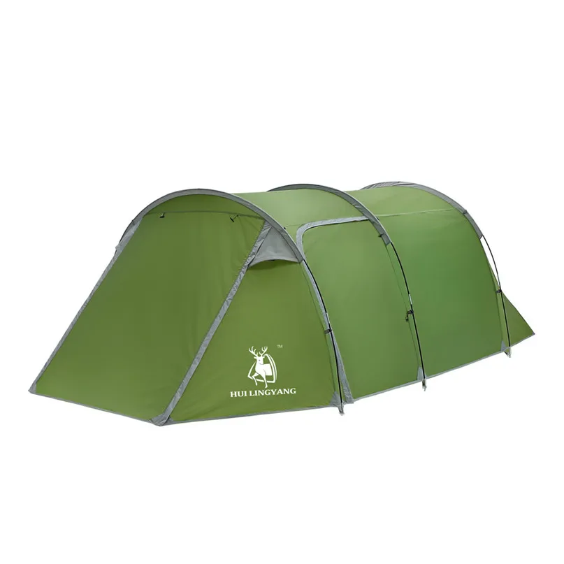 Camping Rainproof Tents Ultralight Camping tent Waterproof 3-4 Person Double Layer Tunnel Tent One Bedroom One Living Room #2H07 (6)