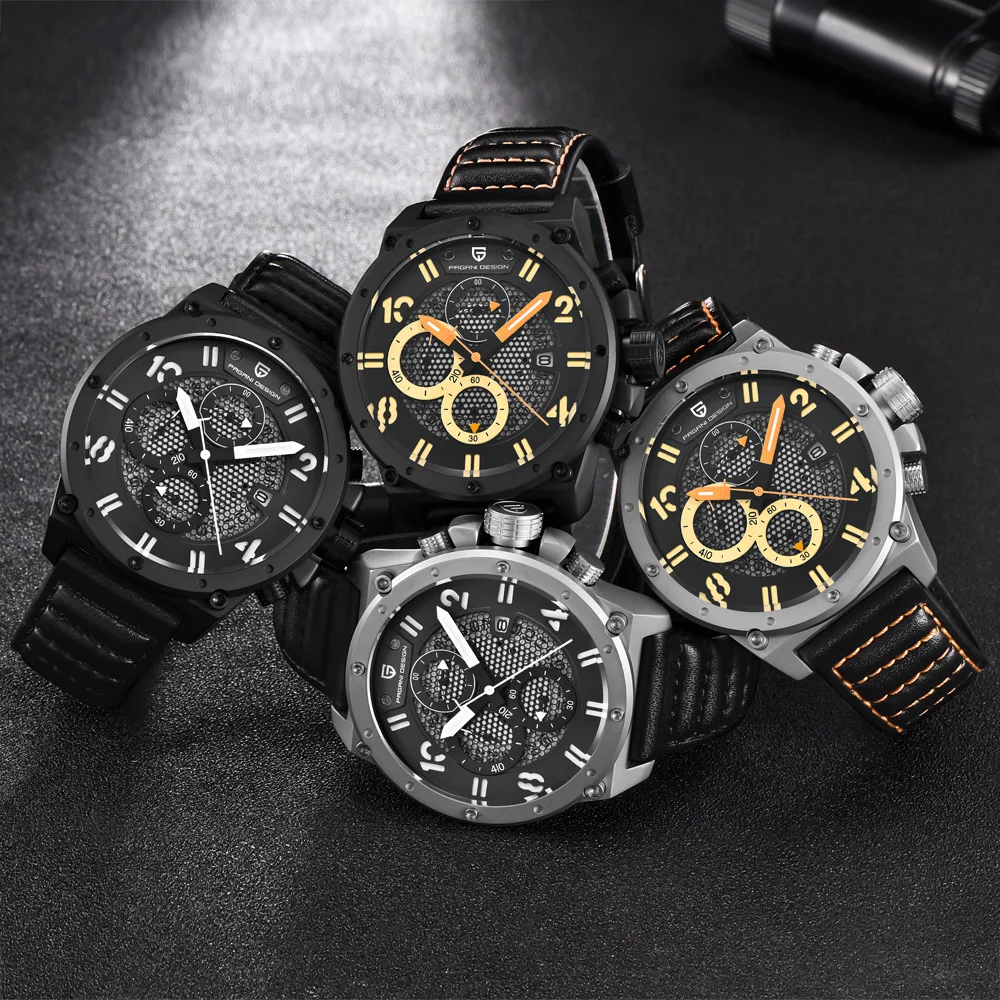 

PAGANI DESIGN top fashion Sports Watches Men Leather Quartz Watch Luxury Brand Waterproof Military Wistwatch Relogio Masculino