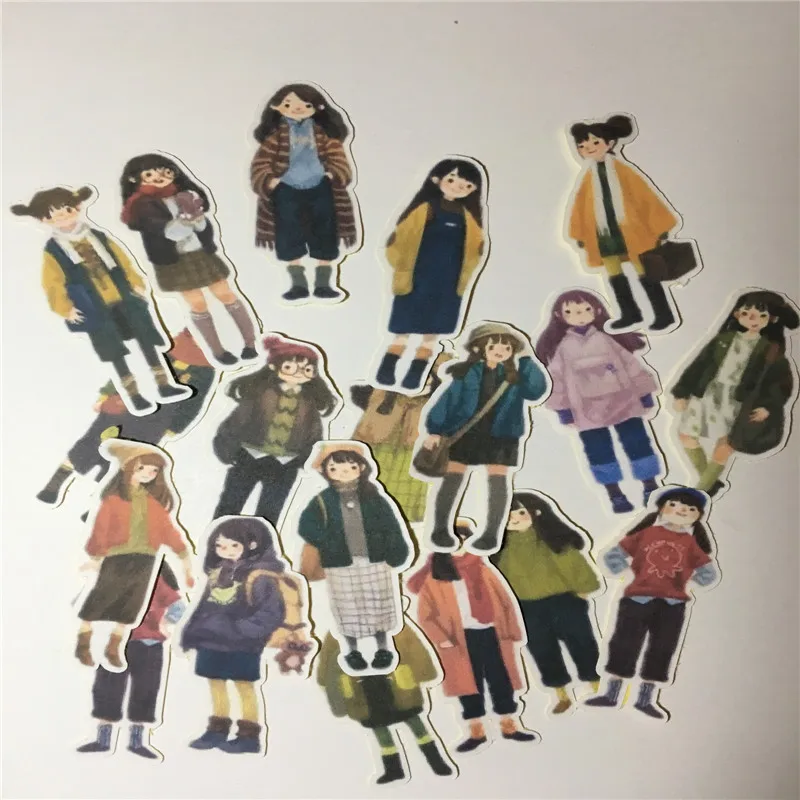 

Cartoon Fashion Girls Stickers Decoration DIY Ablum Diary Scrapbooking Gift For Children