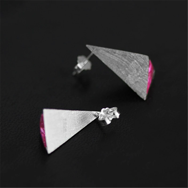 Lotus Fun реальные 925 Серебро Природный оригинальный ручной Fine Jewelry Пирамида Мода