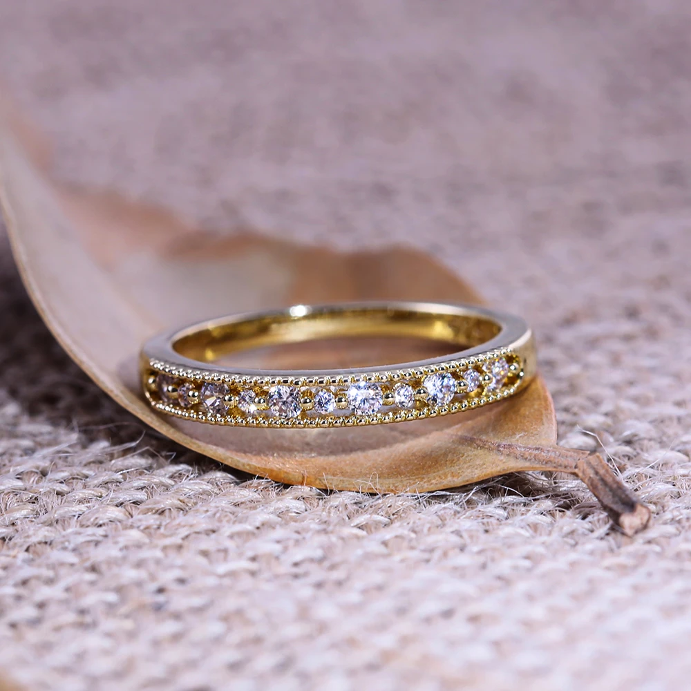 Huitan трендовые Золотые женские кольца на кончики пальцев средней длины с крошечный камень романтические O/L карьера стиль аксессуары много и оптом
