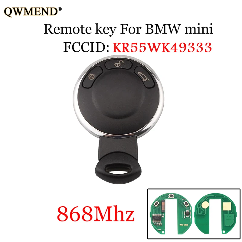 QWMEND 868/315Mhz Авто пульт дистанционного управления смарт-ключ для BMW Mini Cooper 2007 2008 2009 2010 2011 2012 2013 KR55WK49333 ID46/PCF7952