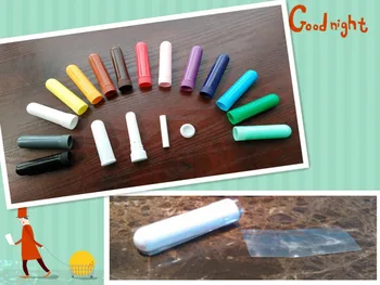 

15sets 5parts/set 14colors Blank Nasal Inhaler w/ clear shrink wrap seal bands