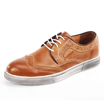 

New Brogue Carved Antique Finishing 111% Full Cow Leather Men Oxfords Fashion Popular Vintage Casual Male Flats Shoes