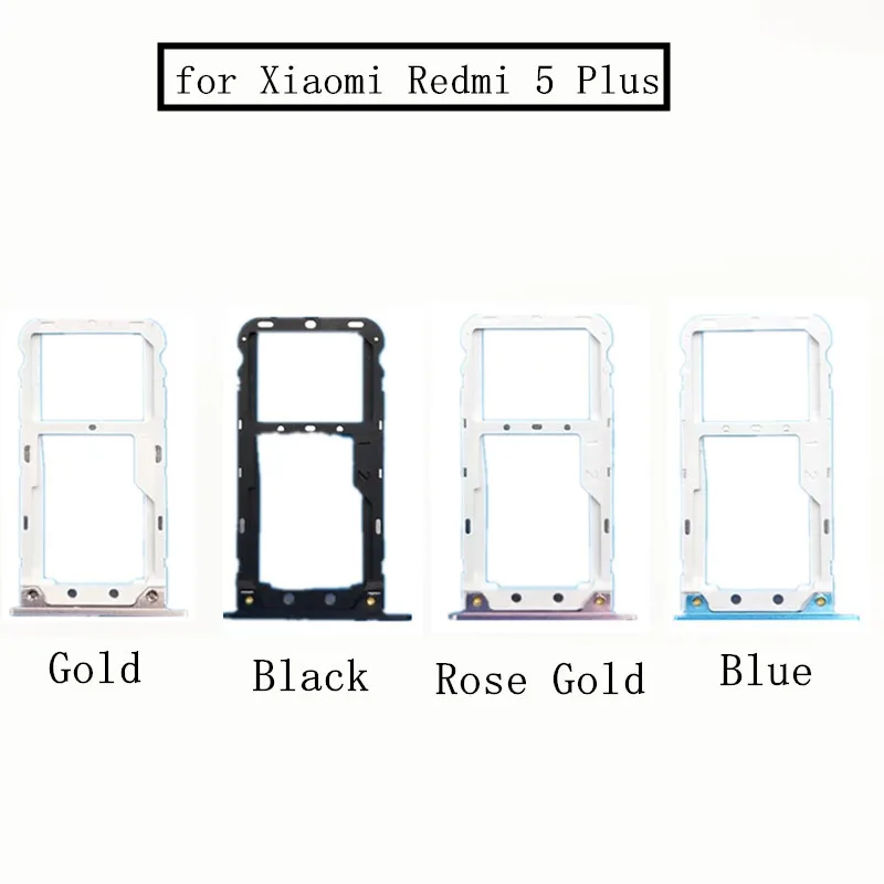 

for Xiaomi Redmi 5 Plus Card Tray Holder SIM Card Micro SD Card Slot Adapter Redmi 5Plus Replacement Repair Spare Parts Black