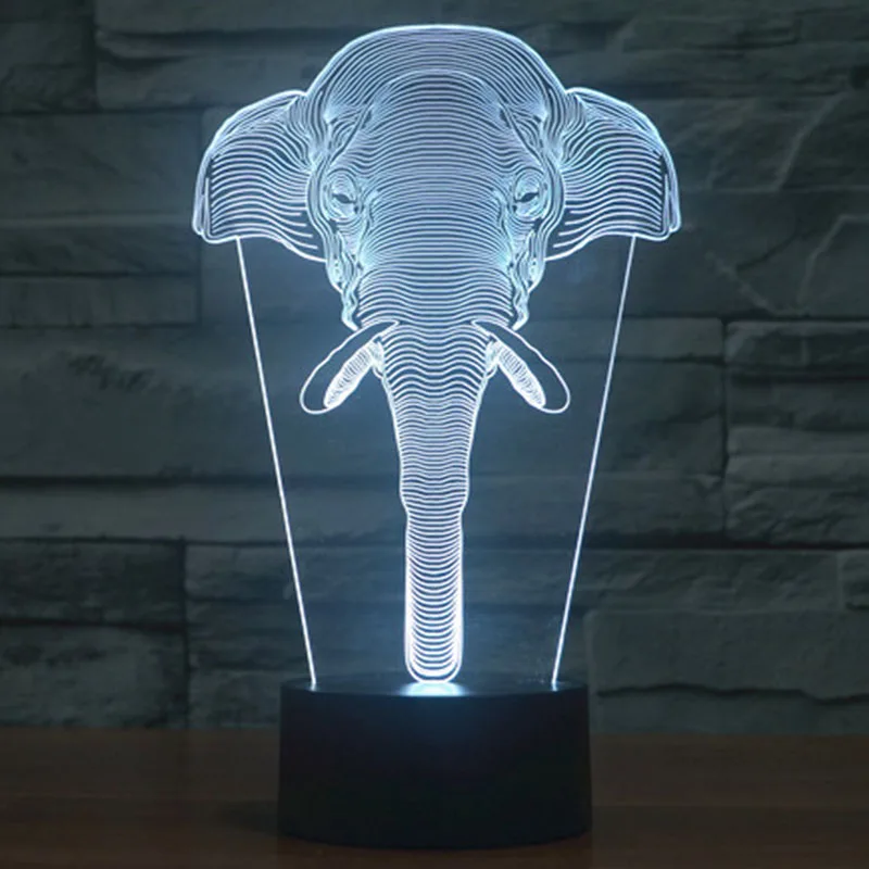 Новинка Творческий слон LED 3D ночник трехмерное дети Спальня гостиной Bedlamp настольная лампа