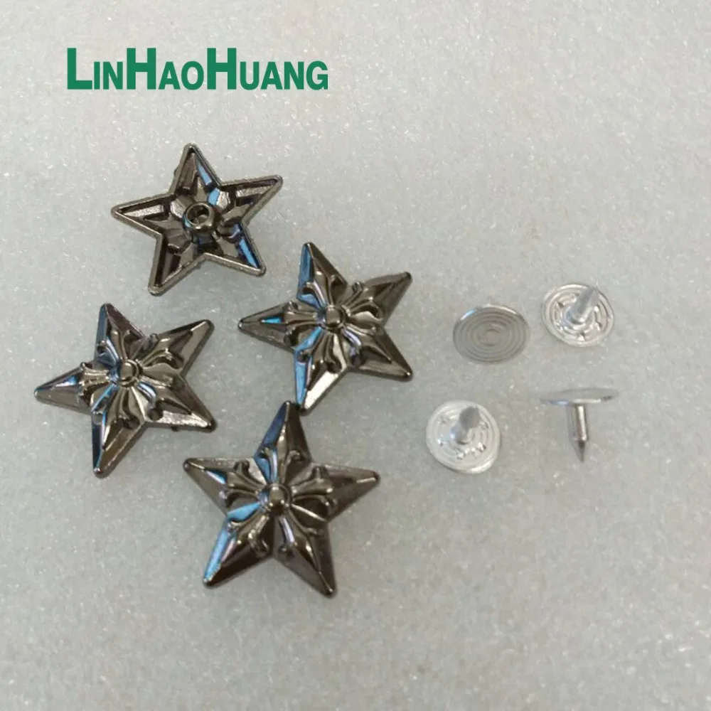 DIY 100pcs/lot zinc alloy metal rivets star jeans button rivets with