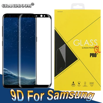 

100pcs 9D Full Coverage Curved Tempered Glass For Samsung Galaxy S20 Ultra S10 Lite S9 Note 10 Plus Screen Protector With Box