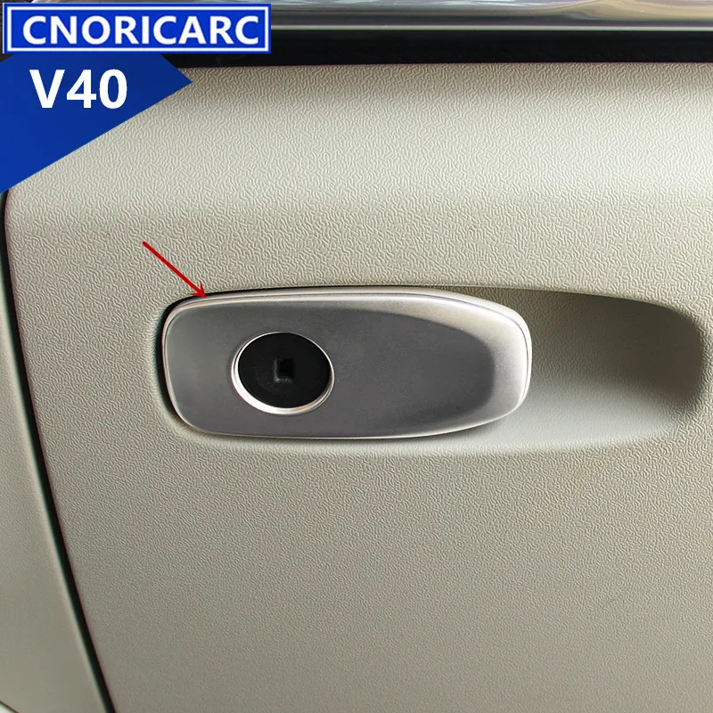 

CNORICARC For Volvo V40 Copilot Glove Box Switch Cover Trim Sequin Stainless Steel Styling Car Accessories Sticker
