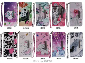 

C-ku For Samsung Galaxy A8 A6 S9 Plus S8 3D Cartoon Wallet Leather Pouch Case Panda Stand ID Card Purse Flower Skin Cover 100pcs