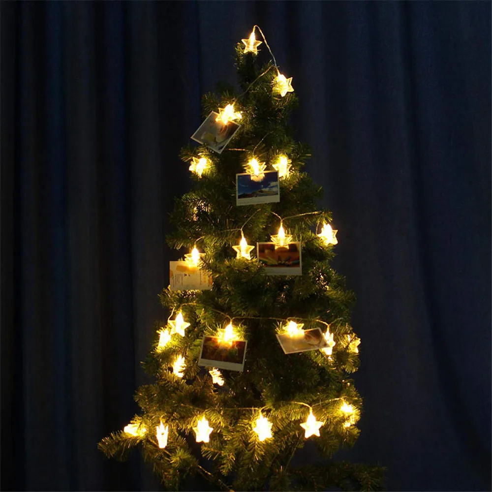10/20/40Leds Star Card Photo Clip Led String Lights Battery Operated Christmas Wedding Party New Year Holiday Decoration Garlan 10/20/40Leds Star Card Photo Clip Led String Lights Battery Operated Christmas Wedding Party New Year Holiday Decoration Garlan