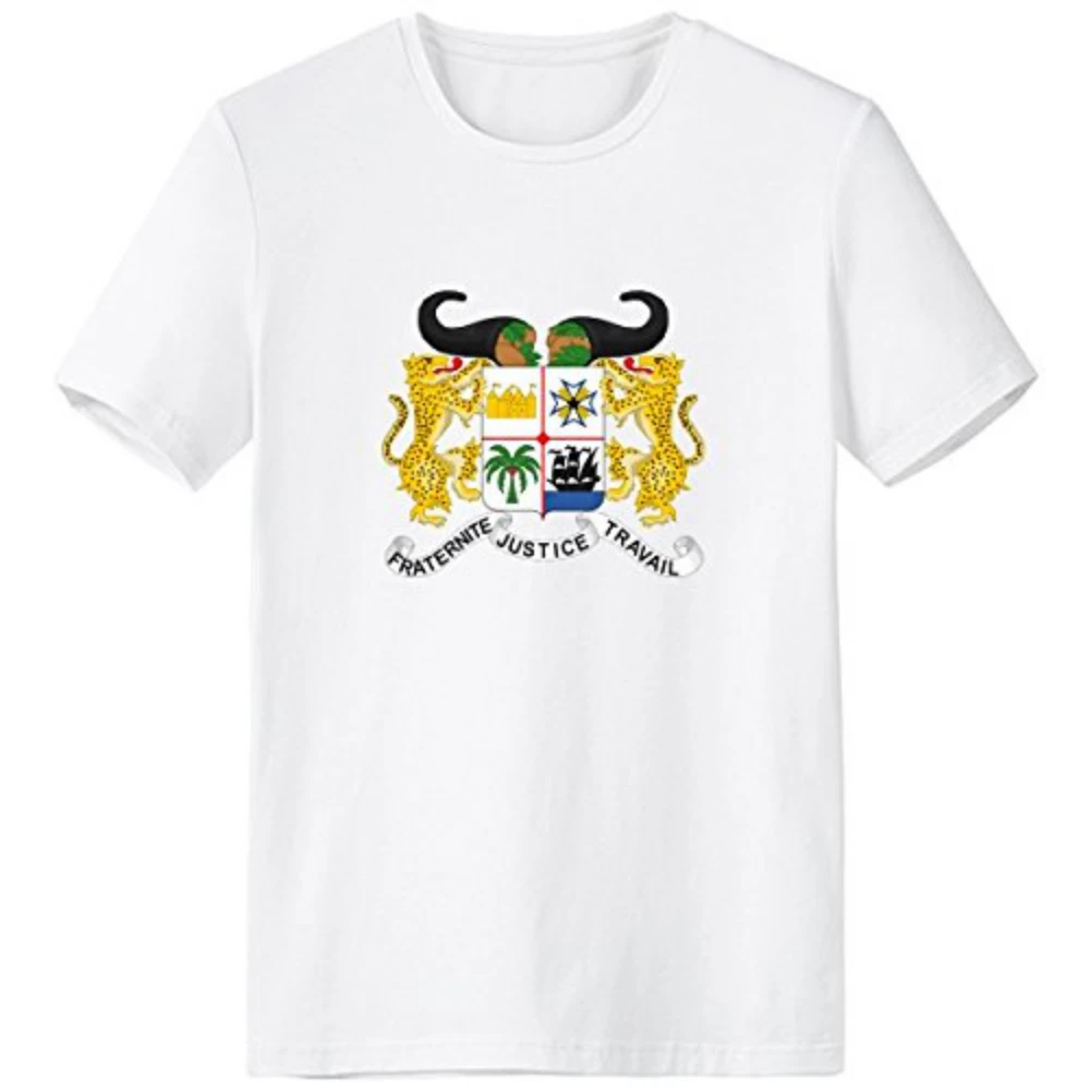 Бенин Национальный Герб Страны Символ Марк Pattern Экипаж Образным Вырезом Белая