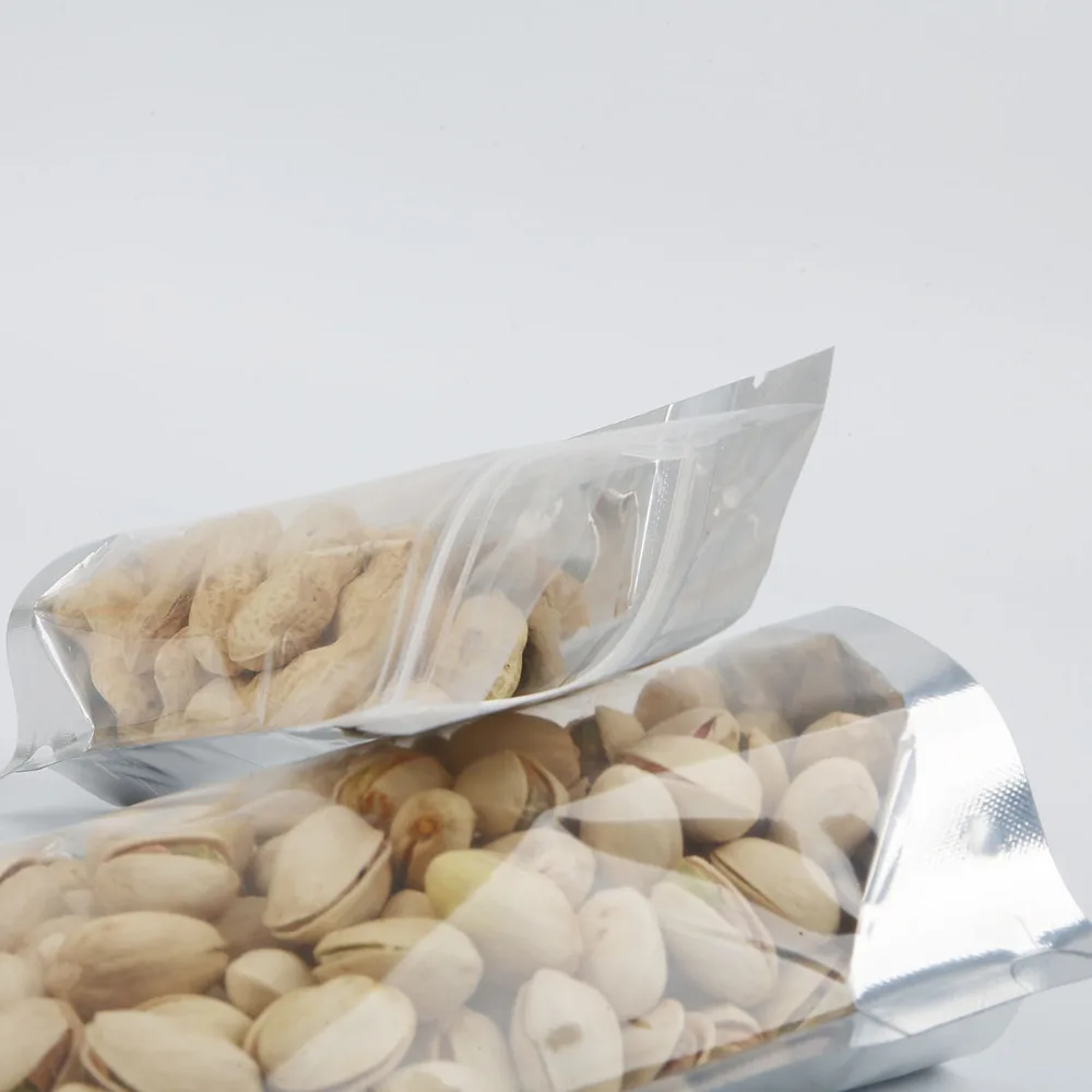 10 шт. прозрачный мешок из алюминиевой фольги с замком-молнией, пустая сумка для сушеных продуктов, фруктов, чая, Подарочная посылка, самозапечатывающаяся сумка на молнии