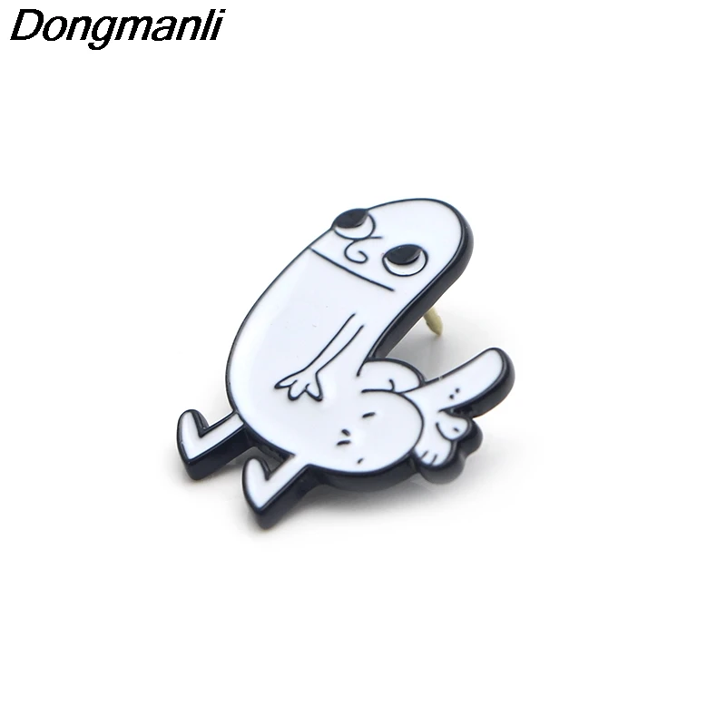 Забавные металлические эмалевые булавки и броши P3360 Dongmanli dickприклада для женщин