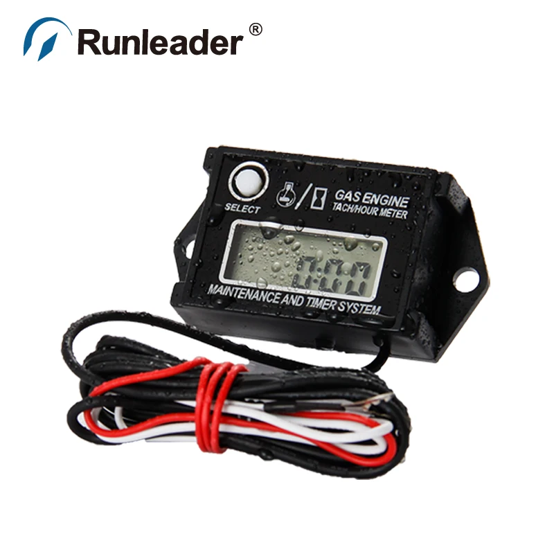 Digital Waterproof Maintenance Minder RPM Tachometer Hour Meter for