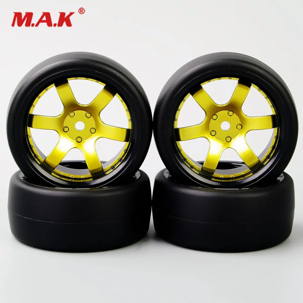 

4PCS 1:10 Scale RC Speed Drift Racing Car Tire and Wheel 6 Spoke For HSP HPI D6NKG