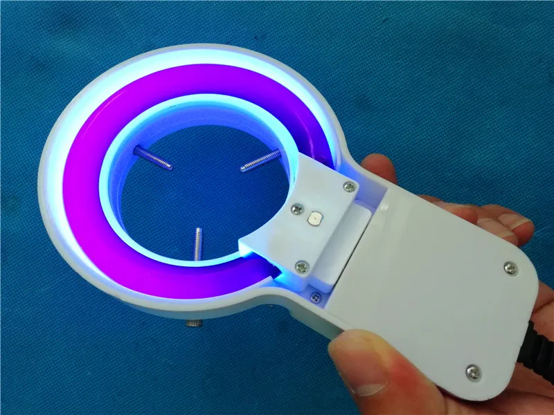 365 Длина Волны Фиолетового флуоресцентный микроскоп оптический микроскоп светодиодный кольцо 60 мм Источник света светодиодный