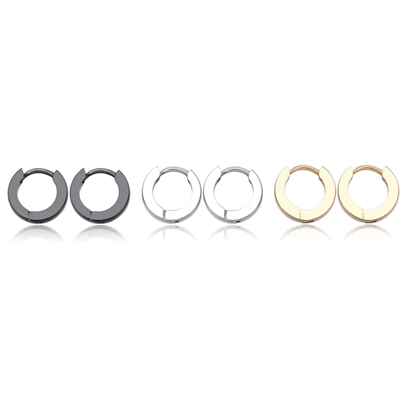 MJARTORIA 3/4 Pairs/set Women Geometric Circle Earrings Jewelry Simple Brinco Gold Color Hoop Stainless Steel | Украшения и