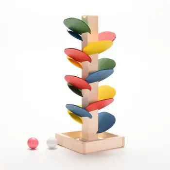 

Montessori Educational toy Wooden Tree Marble Ball Run Track Game Baby Kids Children Intelligence Educational Toy 1Set