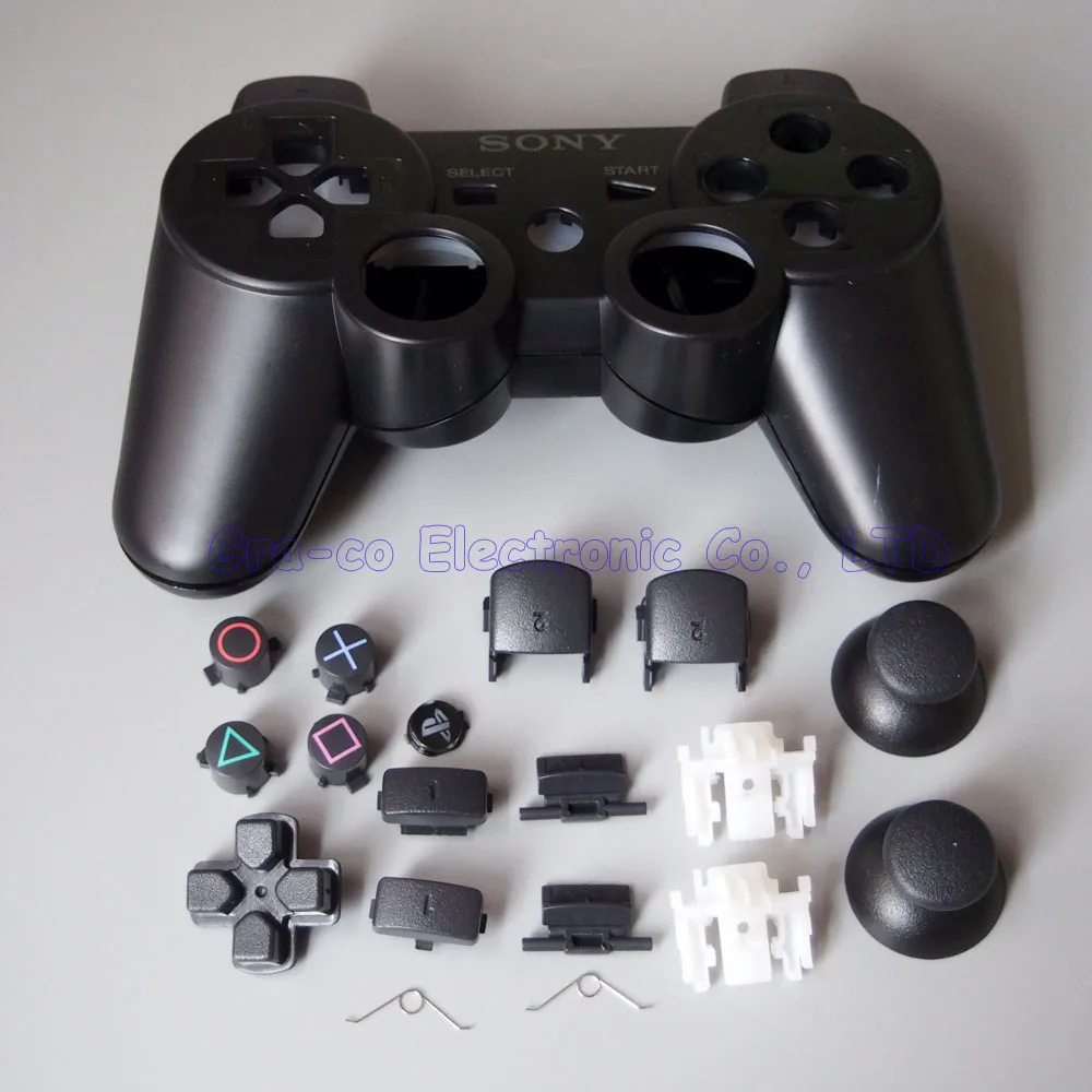 10 компл./лот ремонт Запчасти игровой консоли Корпус чехол Shell с полным кнопки аксессуары наборы для PS3 контроллер
