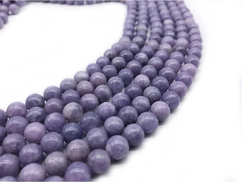 Natural Lavender Stone Beads Amethysts Purple Crystal Round Loose Beads for Jewelry Making Diy Bracelet Size 4/6/8/10/12mm 15.5"