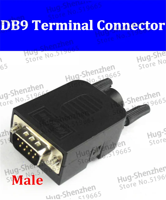 Wholesale D-SUB DB9 Male 9Pin Plug Breakout Board Terminals Connector Screw Type Black Plastic Cover | Компьютеры и офис