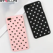

STROLLIFE Lovers Phone Cases For iPhone 5 Case Cute Cartoon Love Heart Pattern Hard Shell Cover Capa For Iphone 6 6S 7 7Plus 5s