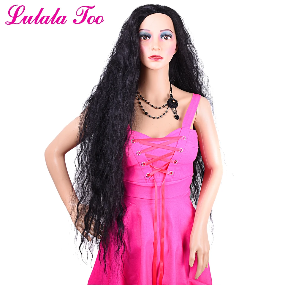 36inch Soft Long Black Synthetic Wigs For Women Loose Curl Natural Full Big Wigs Heat Resistant African American wig Lulalatoo 36inch Soft Long Black Synthetic Wigs For Women Loose Curl Natural Full Big Wigs Heat Resistant African American wig Lulalatoo