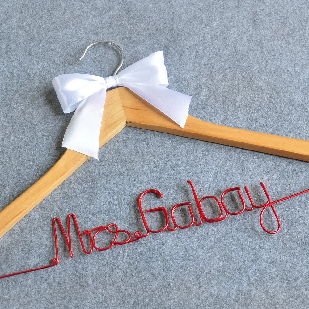 Free shipping Custom Wedding Hanger, Personalized Hanger W/bow knot, Customize Name Hanger