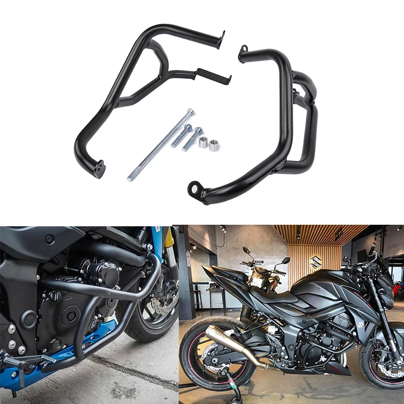 

Steel Stunt Cage Engine Crash Bar Highway Bars Engine Hood Frame Guard Bumper Protector for 2017-2018 Suzuki GSXS GSX-S 750