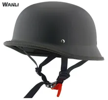 Preto fosco Alemão Meia Face Capacete Unisex DOT Retro Capacetes Da Motocicleta Chopper Cruiser Motociclista Proteção Da Cabeça Do Motor Chapéus