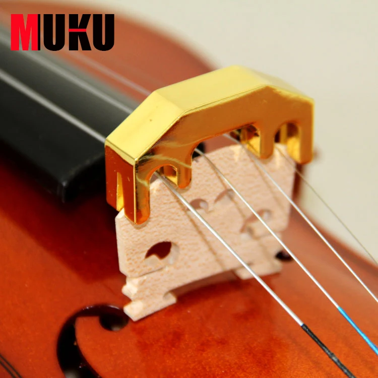 Хром скрипичная практика(без звука)-почти Золотой бесшумный Металл практика Mute для скрипки и альта