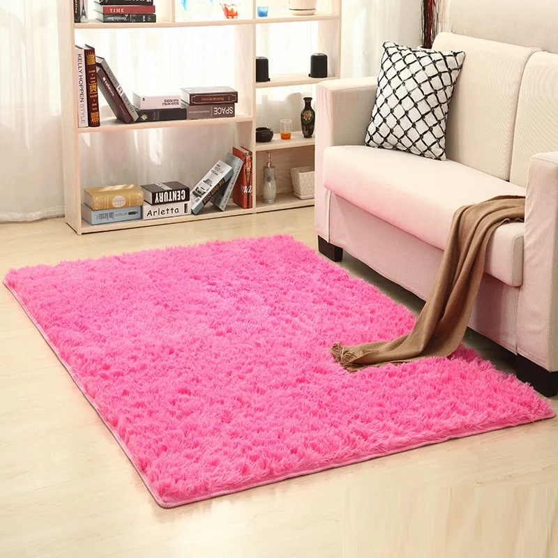 Коврик для гостиной/спальни, противоскользящий, мягкий, 150 см* 200 см, современный ковер, коврик, белый, розовый, серый, 13 цветов - Цвет: Rose