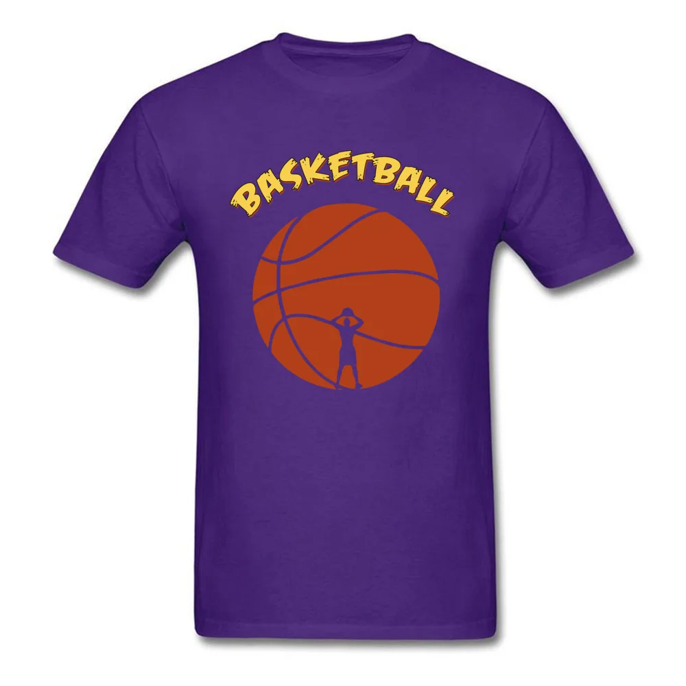 comfortablePersonalized Short Sleeve T Shirt VALENTINE DAY Hip Hop Round Collar Cotton T Shirts Men's T-Shirt Basketball  Basketball purple