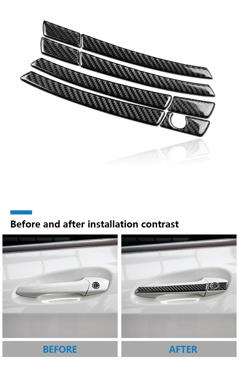 Mercedes Benz A Class 2013-2018 CLA 2013-2018 GLA 2015-16 Carbon Fiber Exterior Door Handle Cover Trim Car Stickers (2)