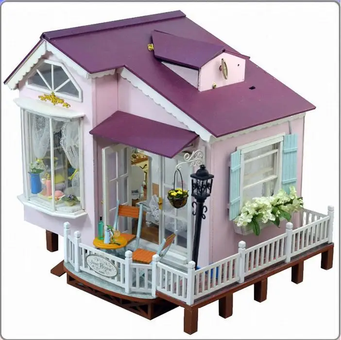 DIY wooden doll house Honeymoon In Italy miniatura home miniature casa