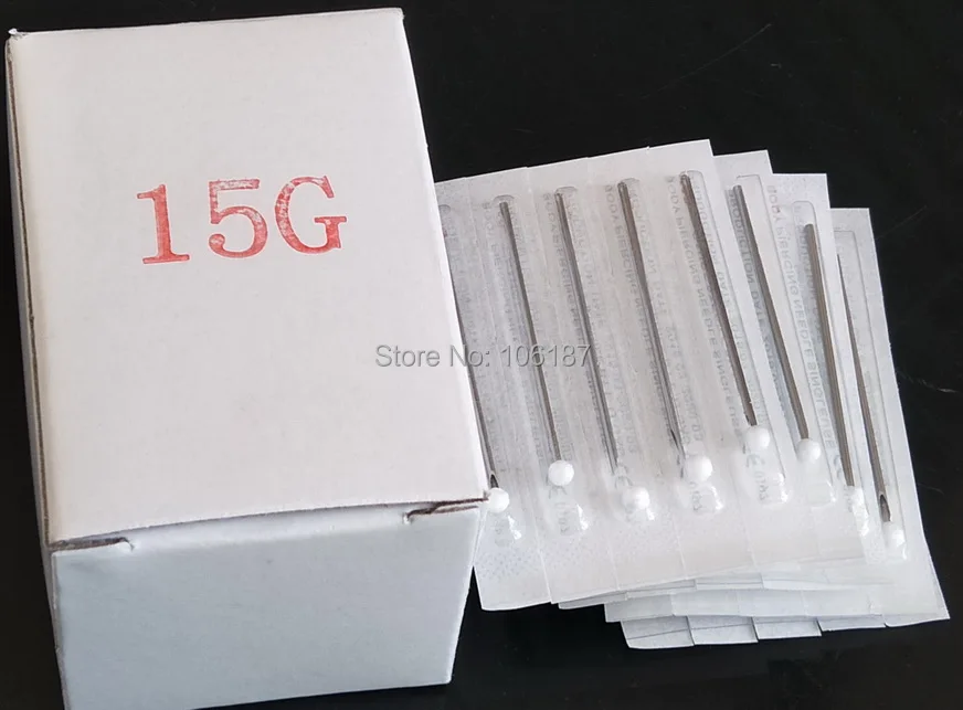 15G Body Piercing Sterile Needles Supply 100 pcs For Ear Nose Navel