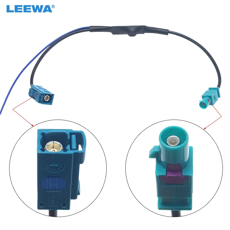 

LEEWA 1PC Car FAKRA II Radio Signal Amplifier Radio Antenna AM/FM Wiring Adapter For Volkswagen/Skoda/Audi OEM Stereo Head Unit